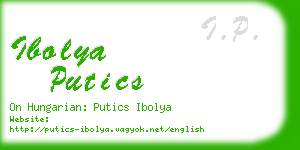 ibolya putics business card